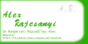 alex rajcsanyi business card